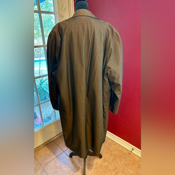 1960s 70s Vintage Larini Men’s 44L Brown Raincoat Overcoat Cravenette Lined - Picture 9 of 12